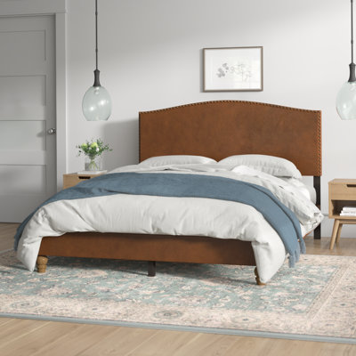 The Twillery Co. Scheider Leather Platform Bed Reviews Wayfair